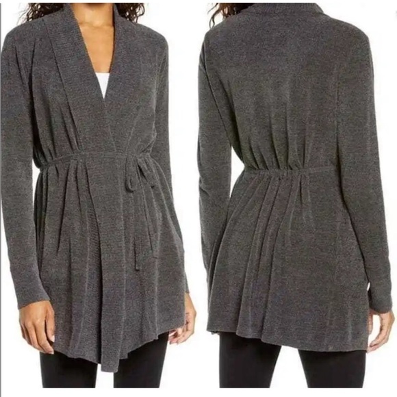 Barefoot Dreams CozyChic Ultra Lite Long Cardigan Carbon Gray Size XL - Picture 1 of 7